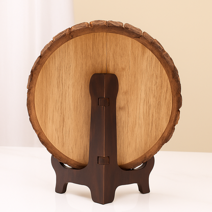 Personalized Natural Wooden Engraved Photo Frame - Round